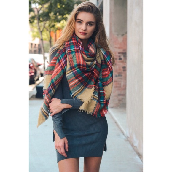 These Are The Days Blanket Scarf - Beige - Picture 2 of 3